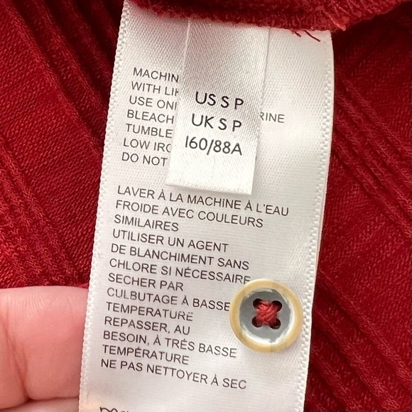 2/25 Anthropologie Pilcro Puff-Sleeved Cardigan Short Top Petite Henley buttons - Picture 4 of 7